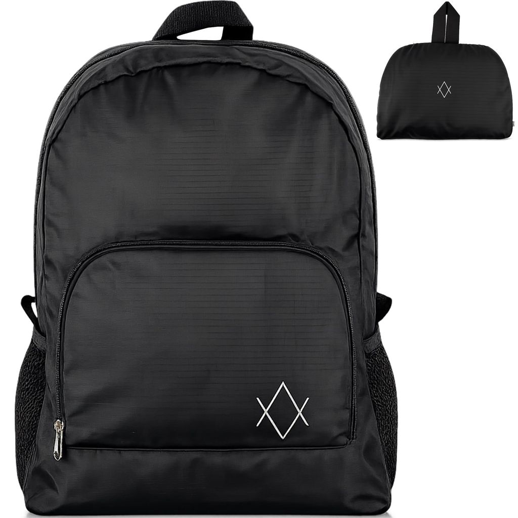 Faltbarer Rucksack Reiserucksack Tagesrucksack Schwarz Produktbild 