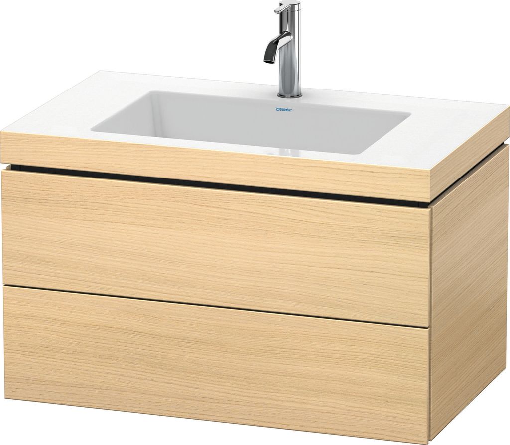 Duravit L-Cube c-bonded Set wandhängend, 2 Schubkästen, ohne Überlauf, 1 Hahnloch, 800x500x480mm, LC6927O7171