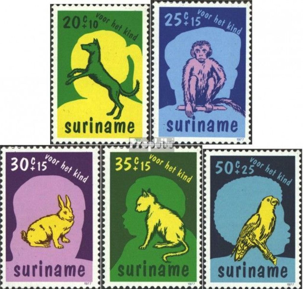 Briefmarken Suriname 1977 Mi 794-798 (kompl.Ausg.) postfrisch Haustiere