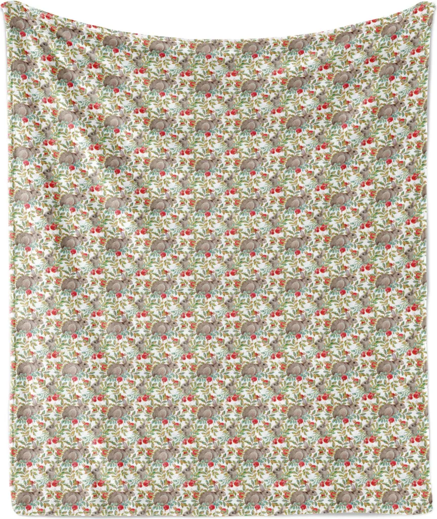 Coperta Morbida ABAKUHAUS 175x230 cm | Flanella e Pile Fantasia Coniglio