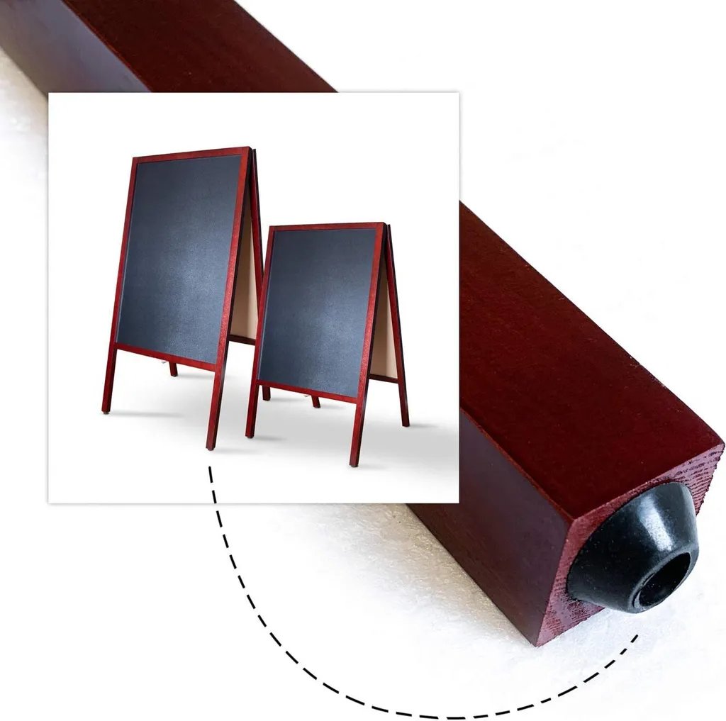 Panneau menu restaurant bois brun double face pour terrasse et trottoir