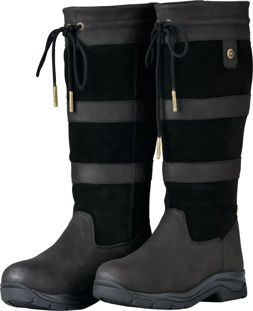 Bottes de cavalier unisexes River IV Dublin en cuir imperméable noir