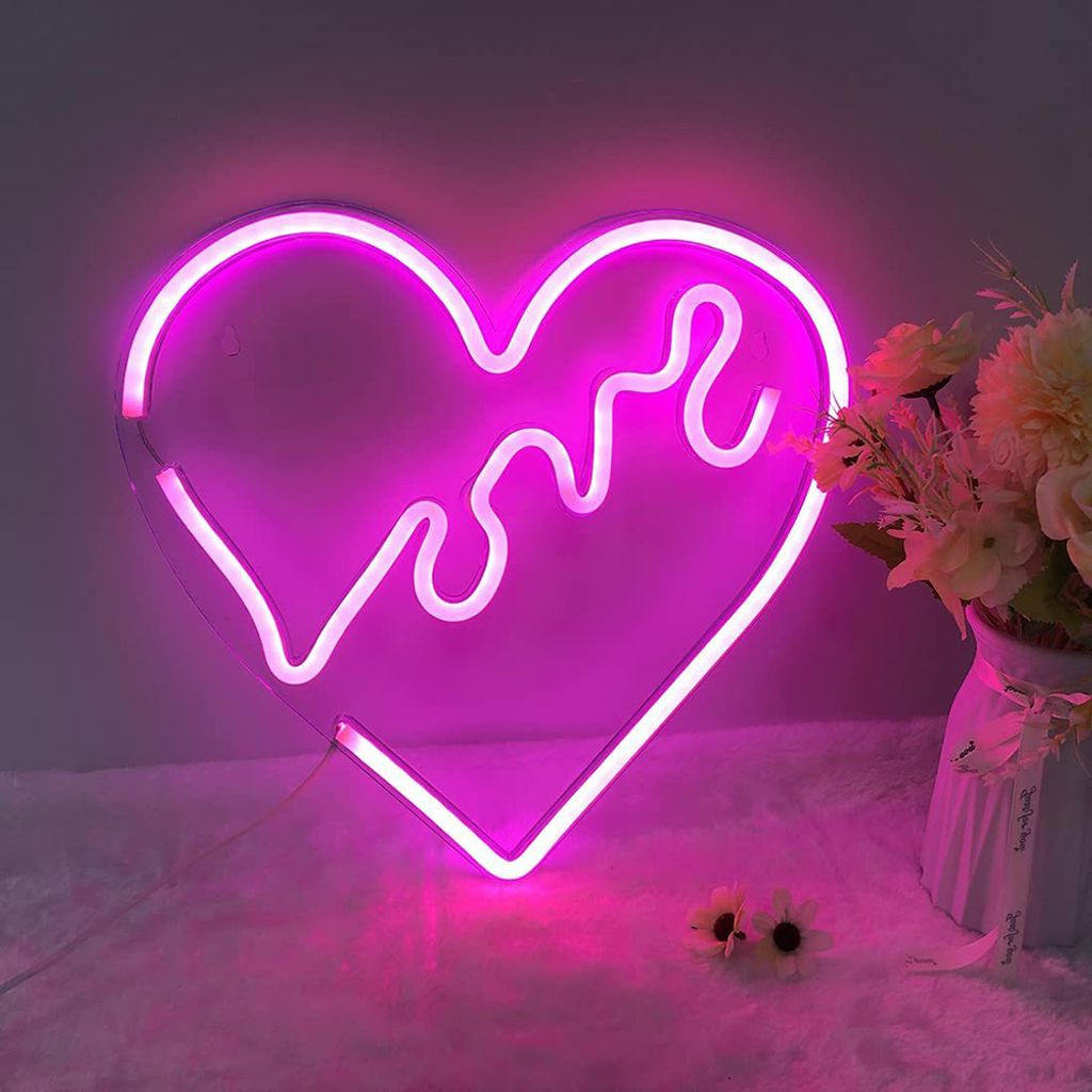 Rosa Love Herz Leuchtreklame LED Neonlicht