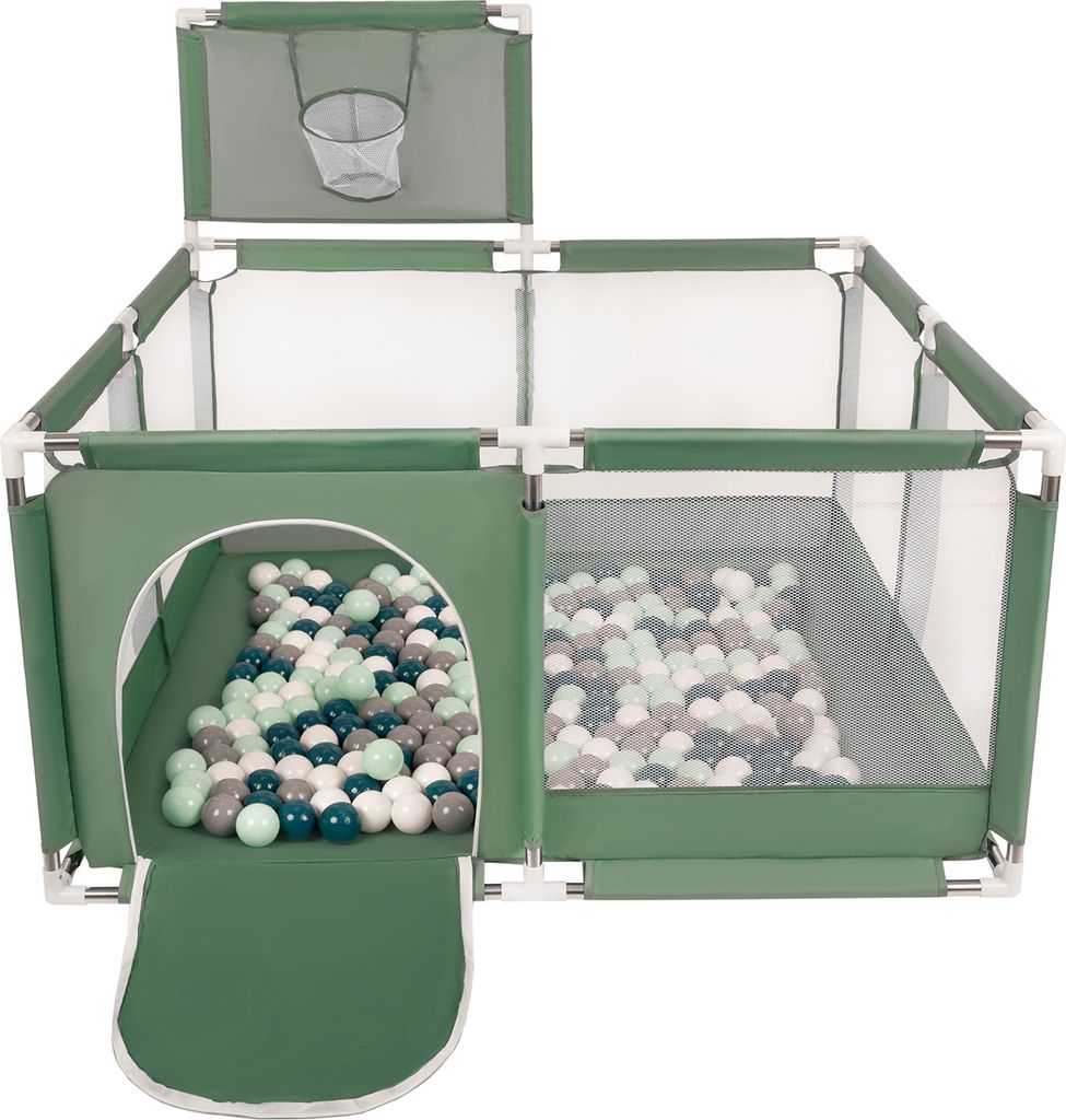 Selonis Laufstall Mit Korb 200 Bälle ∅6cm Spielplatz Mit Bunten Bällen Laufgitter Für Babys Und Kinder