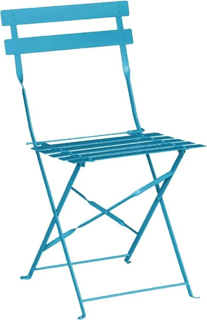 Bolero Sedie pieghevoli da terrazza in acciaio blu azzurro, 2 pezzi
