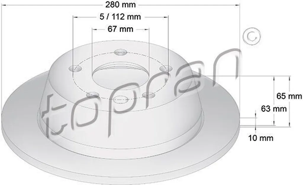 Disque de frein arrière pour Mercedes-Benz Vito W638 et Classe V 638/2