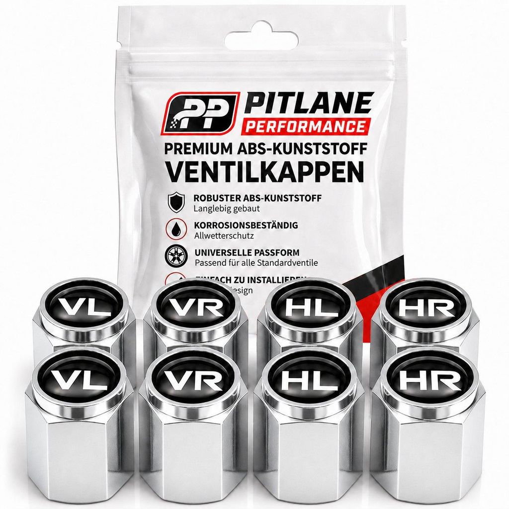 Pitlane Performance Ventilkappen Auto mit Beschriftung im Produktbild 