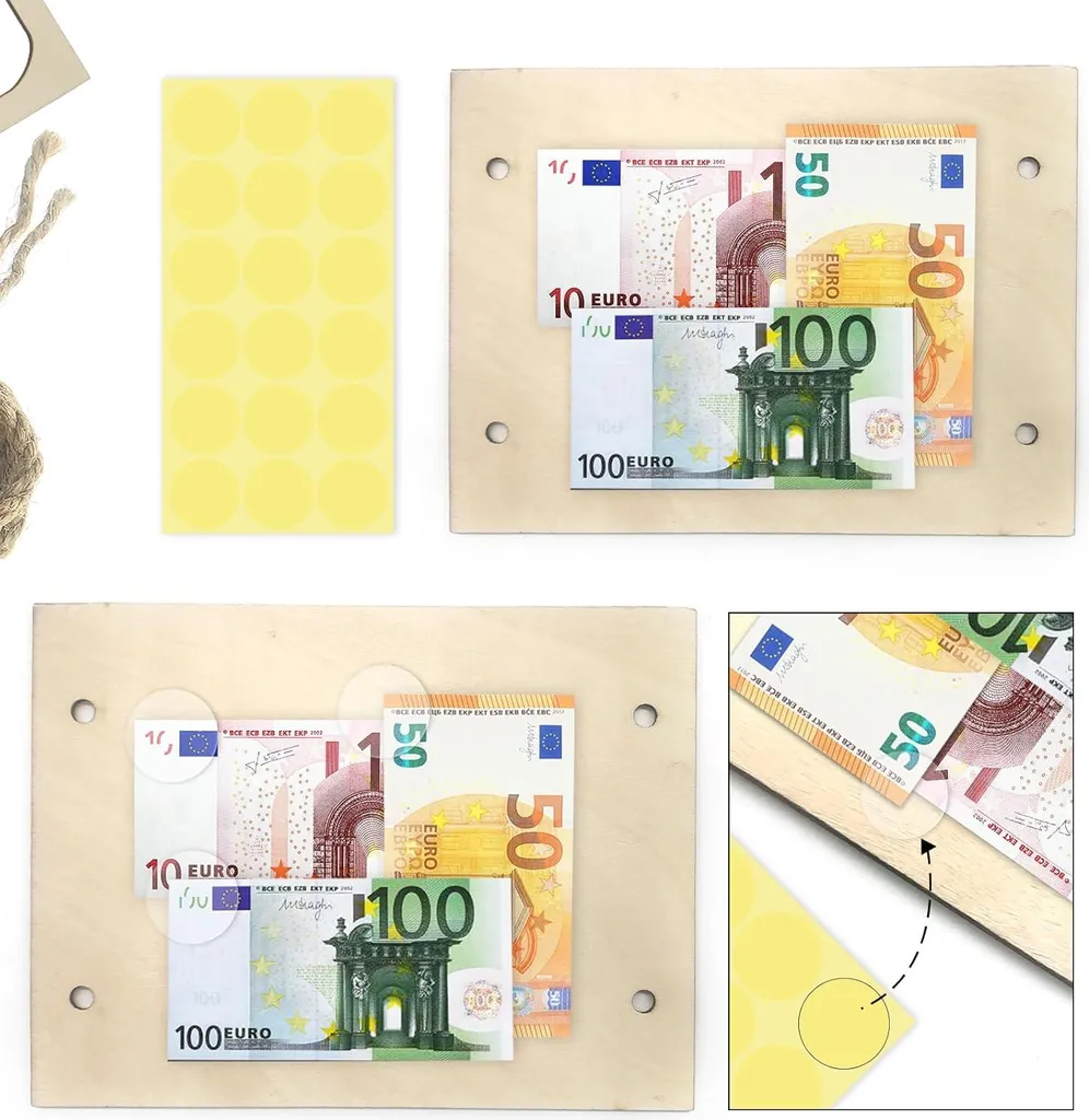 Idée cadeau mariage : Carte du monde en bois pour offrir de l'argent