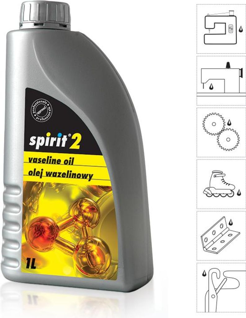 Nähmaschinenöl Weiß Öl Vaselineöl SPIRIT2 farb- und Produktbild 