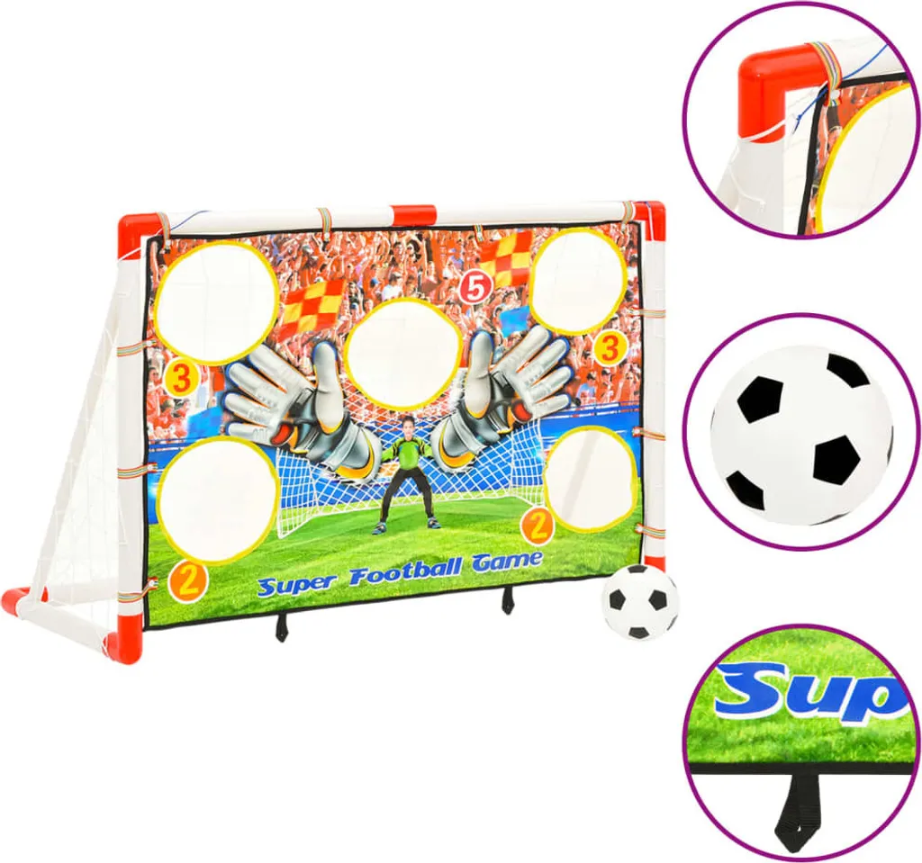 Set de buts de football avec paroi de tir 120x51x77,5 cm pour jardin