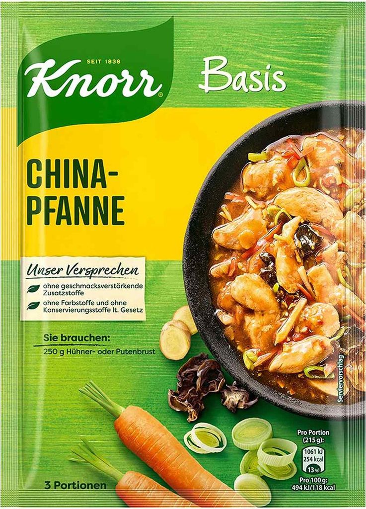 A product package for Knorr Basis Chinapfanne.