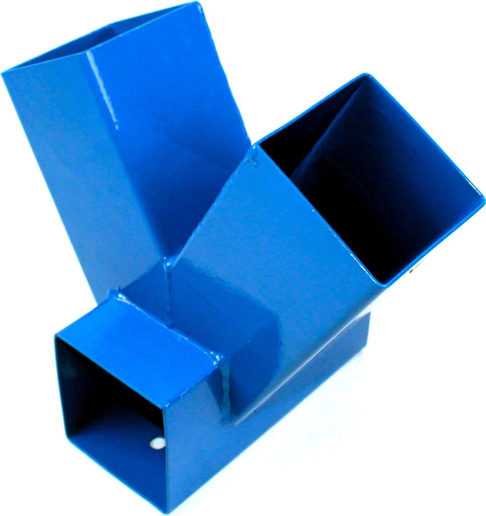 Schaukelverbinder 92x92x92 mm BLAU Rohrverbindungsstück Stahl für Kantholz 9x9x9 cm