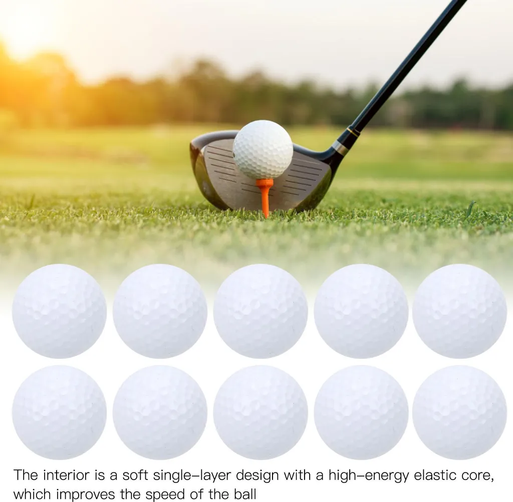 Lot de 10 balles de golf souples pour l'entraînement intérieur/extérieur - 3