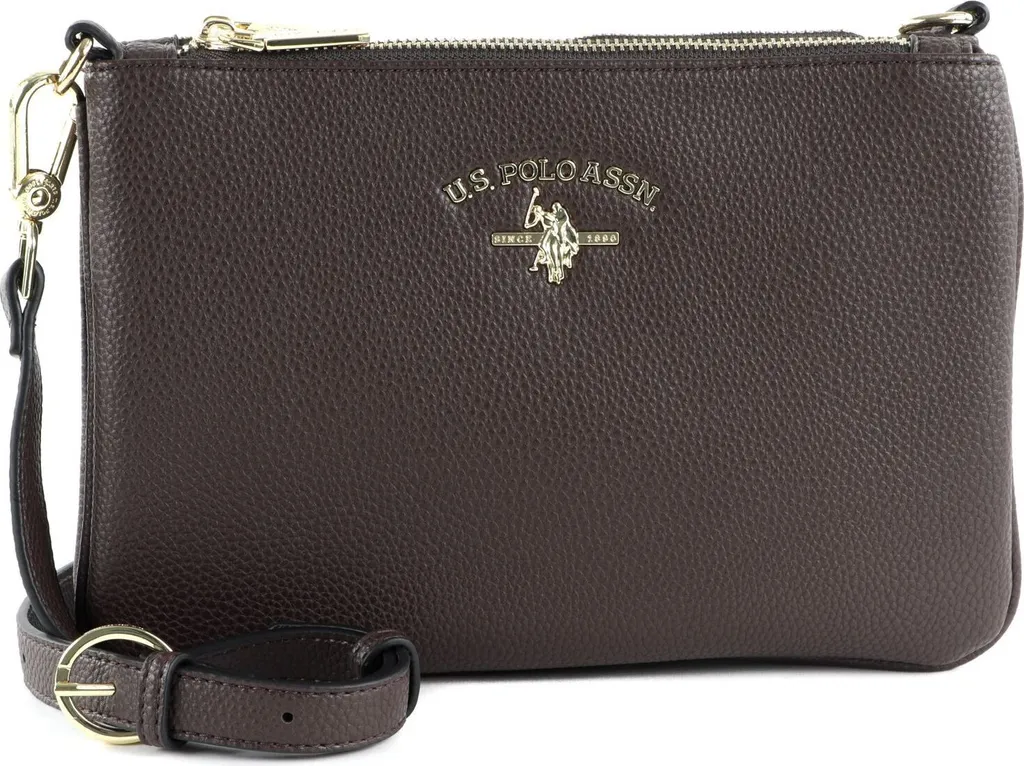 Acquista U.S. Polo Assn. Stanford Double Flat Crossbody Dark Brown