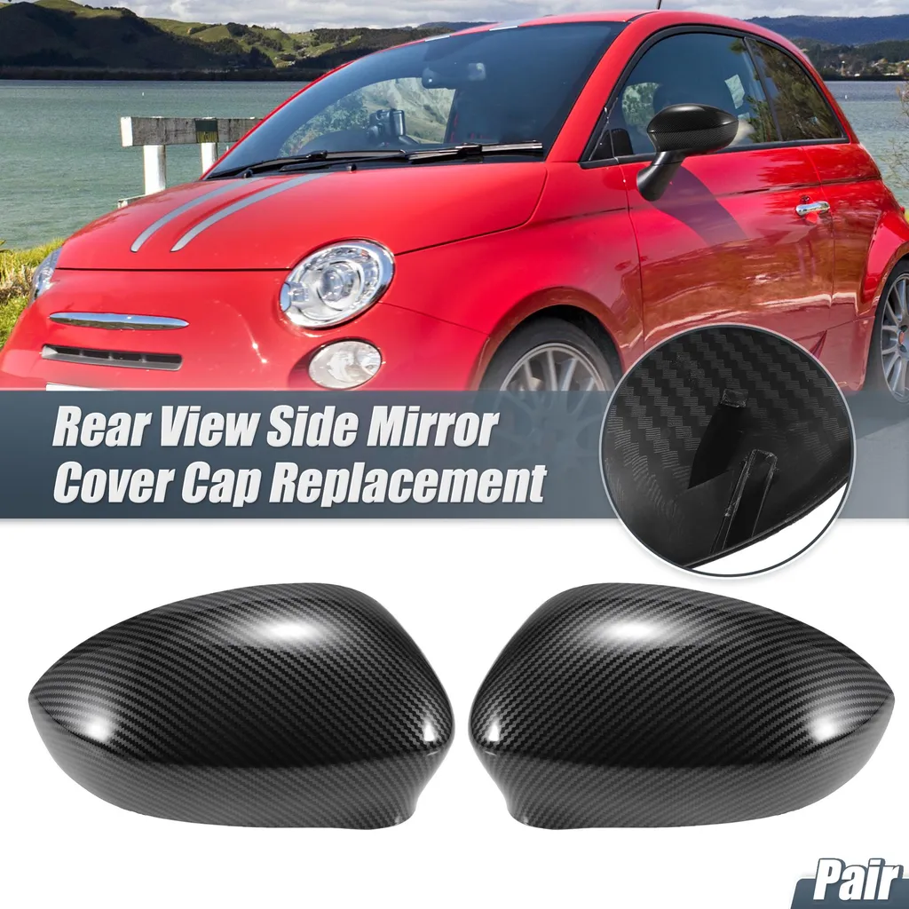 Remplacer Coques Rétroviseurs Fiat 500 Rayées par Fibre Carbone Noire