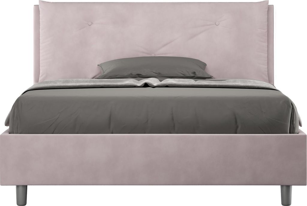 ITYHOME - Gepolstertes Bett mit Bettkasten 140x210 mit Mikrofaserbezug Fliederfarbe Appia Large