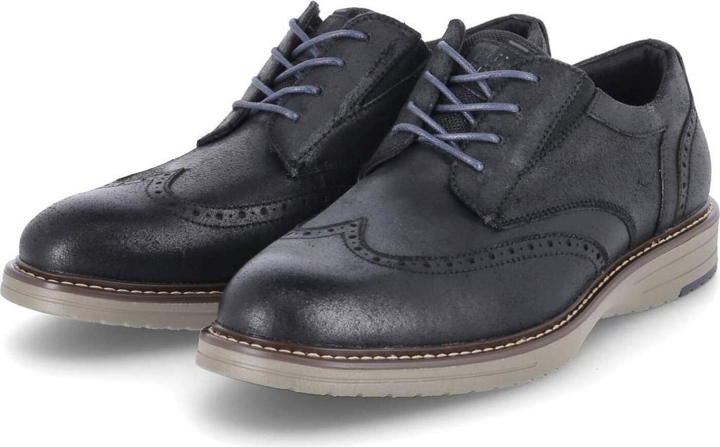 Bullboxer Herren Halbschuhe Schwarz Rauleder BudapesterGröße:41