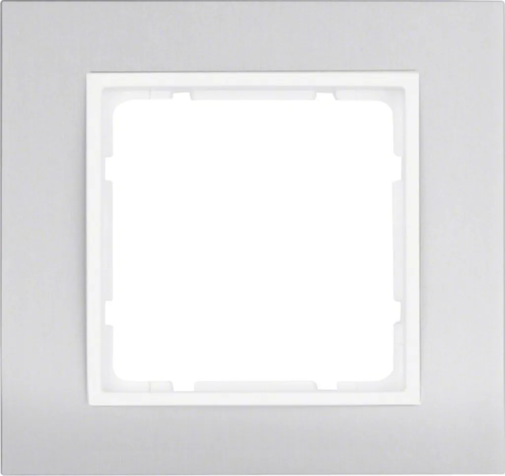 Cadre de finition simple en alu blanc polaire pour prise murale