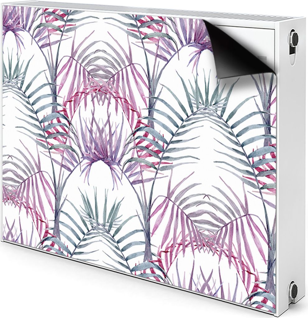 Magnet Verkleidung Abdeckung Heizkörperabdeckung Heizkörperabdeckung 100x60 cm - Rosa, Blätter