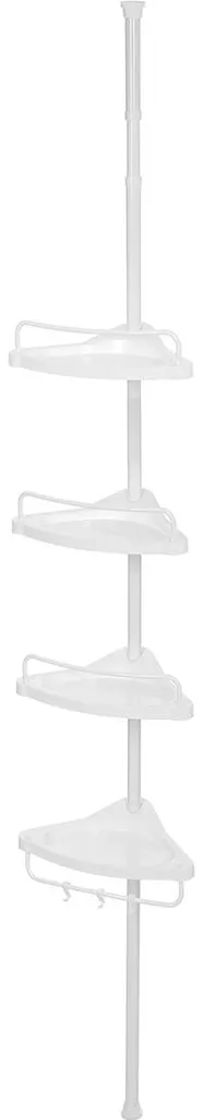 Tablette de douche télescopique blanche 85-305 cm réglable en acier