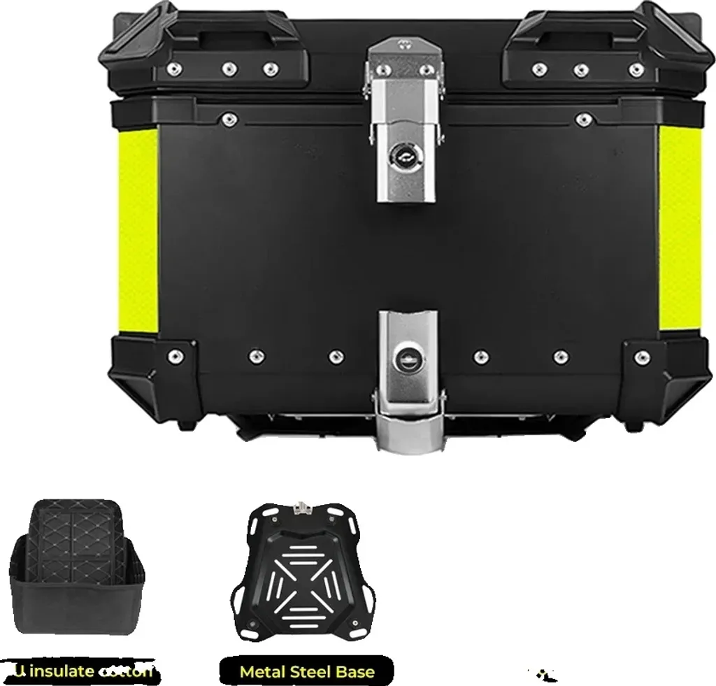 Top Case Moto 65L Étanche Noir - Coffre Aluminium CNC Sécurisé