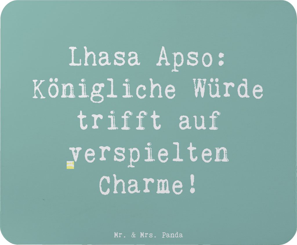 Mr. & Mrs. Panda Mouse Pad Spruch Lhasa Apso Charme - Meeresbrise - Geschenk, Hunderassen Charakter, Hunderasse, Mauspad, mousematte, anhänglich, ...