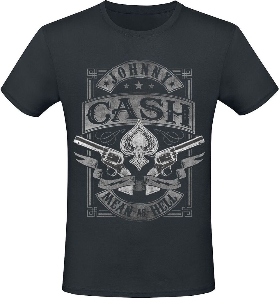 Johnny Cash T-Shirt Herren Mean As Hell schwarz M