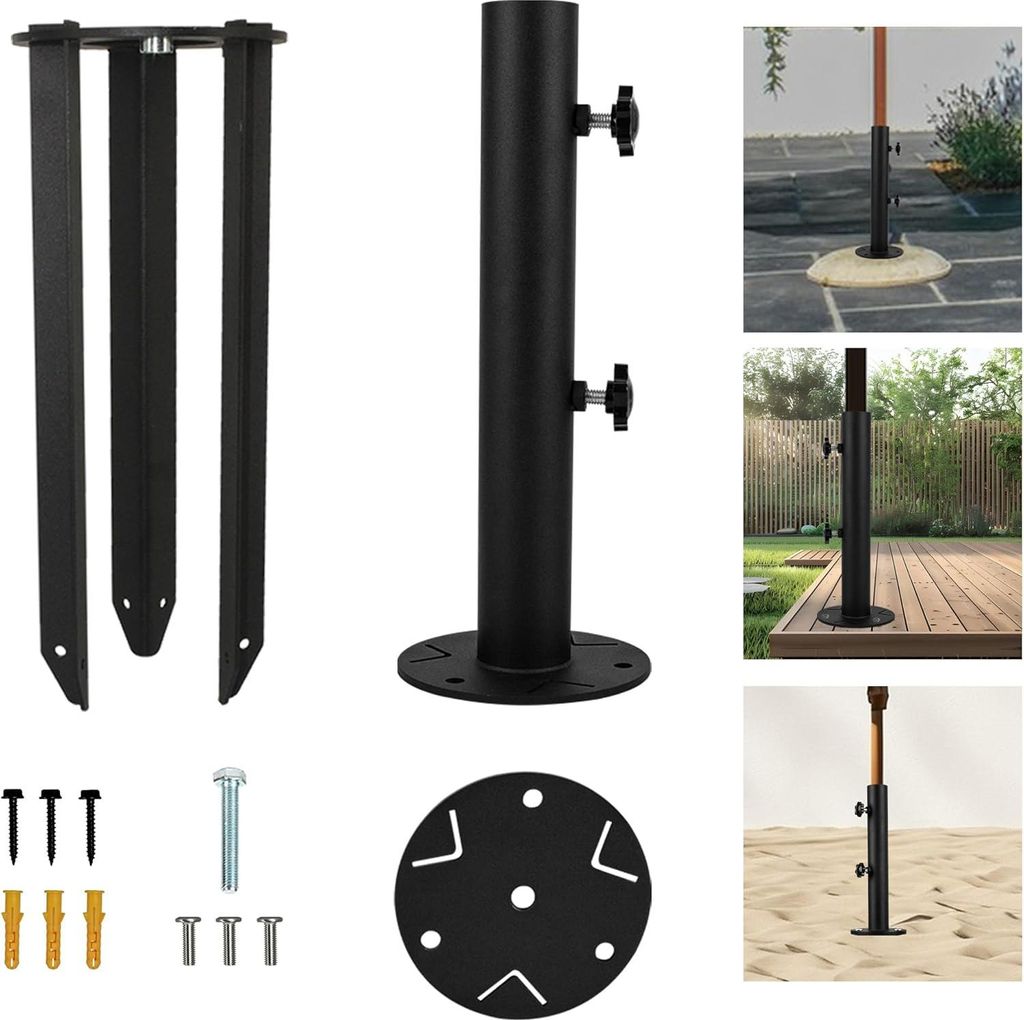 Multifunktionale Parapluhalter - für Terrassenmontage - Granit - schwere Qualität