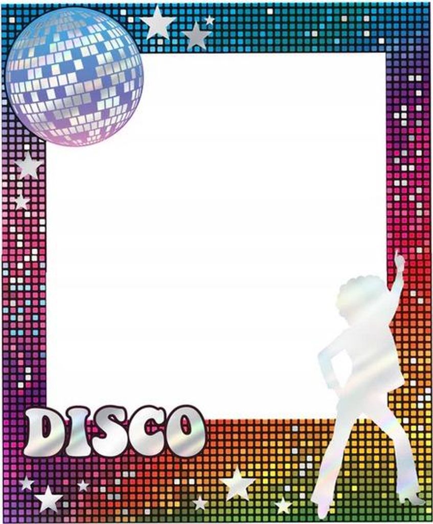 FOTORAHMEN Retro DISCO 80er Party Photo Booth Selfie Silvester Ball