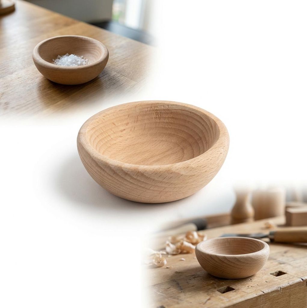 BUCHENHOLZSCHALE roh 9 cm HOLZ Schale natur handmade für die Küche ÖKO