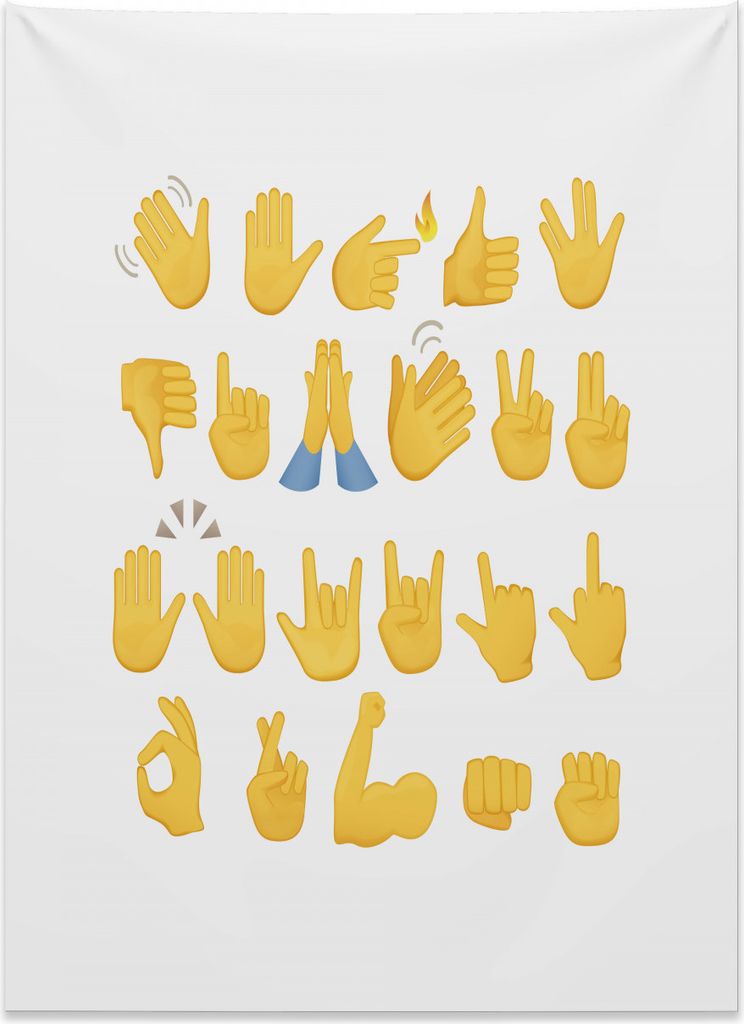 Abakuhaus emoji Wandteppich, Hand signalisiert Daumen nach unten aus Weiches Mikrofaser Stoff Kein Verblassen Klare Farben Waschbar, 110 x 150 cm, ...