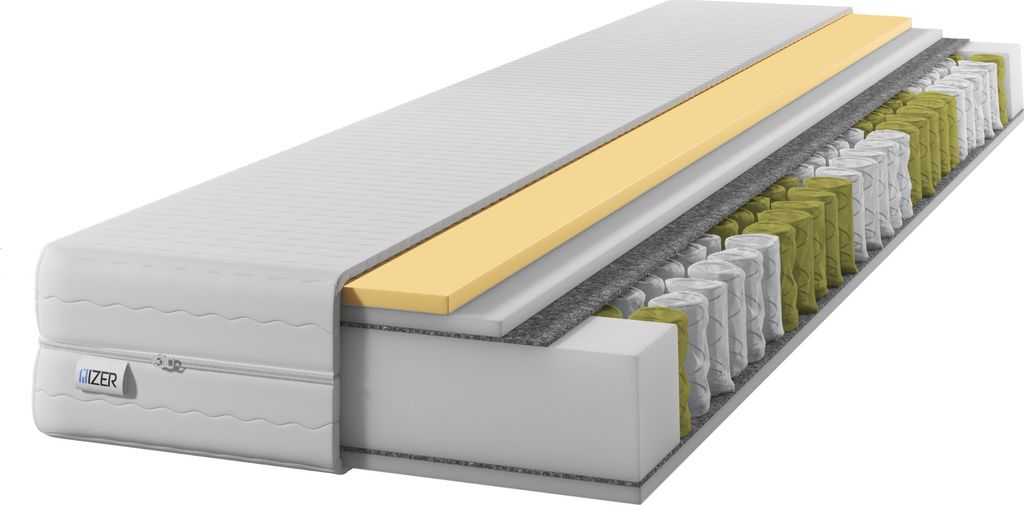 Matratze Visco doppelseitig H3 H2 7 Zonen Taschenfederkern Steppbezug IZER Matratze 70x200 22cm | Visco Memory | Zweiseitig H3 | 7 Zonen | Taschenf...