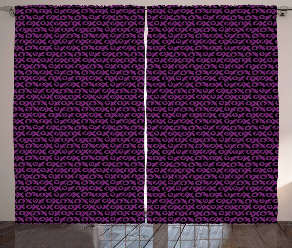 Tenda per Finestra ABAKUHAUS 280x245 cm Xoxo Nero Viola Ganci