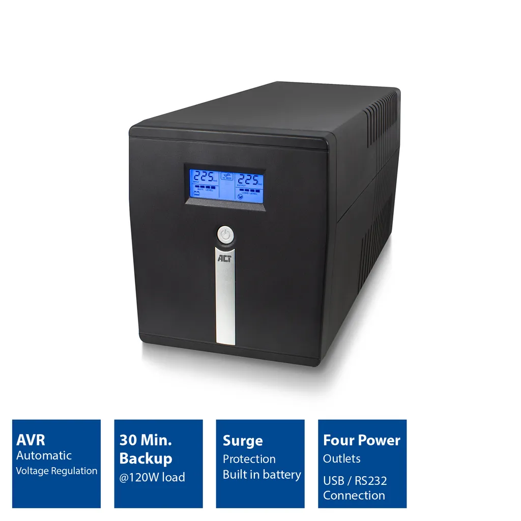 Alimentation Sans Interruption ACT AC2310 - 1000VA 600W 4 Sorties - 3