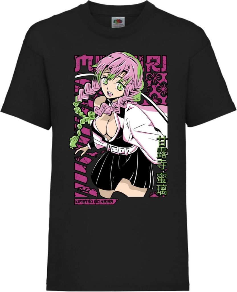 Kinder T-Shirt Demon Anime Slayer Kanroji Mitsuri Kanroji Mitsuri, 3-4 Jahr - 104 / Schwarz