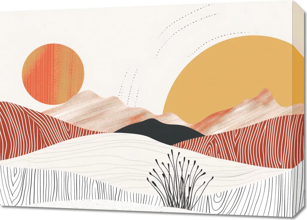 Tableau Soleil Dansant 70x50 cm - Habiller un Mur Vide avec Élégance
