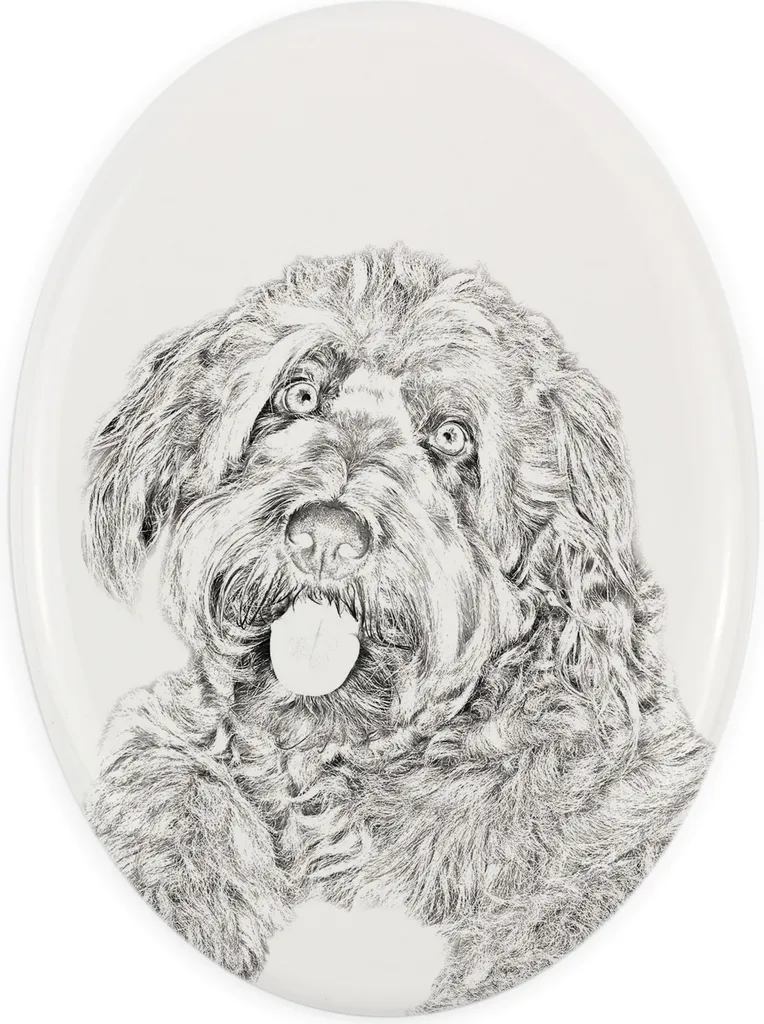 Vydří pes - targa commemorativa con immagine di cane, lapide con stampa, targa ovale personalizzata del marchio Art-Dog