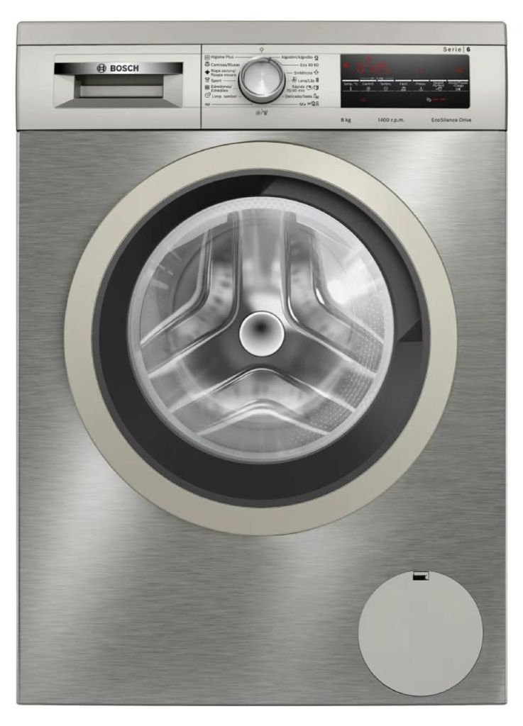 Bosch Waschmaschine 8 kg 1400 U/min Edelstahl - WUU28T8XES Produktbild 