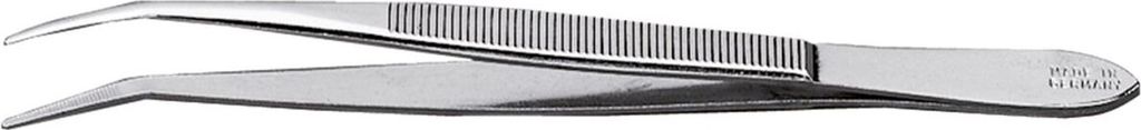 Donau Spitz - Pinzette PZ2, 120 mm, gebogen,feingezahnte Spitzen