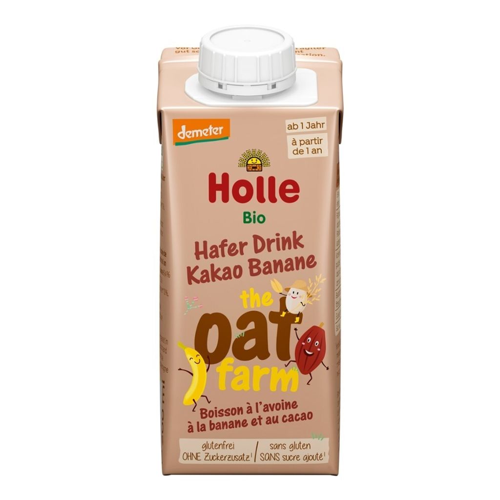 HAFER-BANANEN-KAKAO-GETRÄNK OHNE ZUCKERZUSATZ, GLUTENFREI, AB 1 JAHR, DEMETER , 200 ml – HOLLE