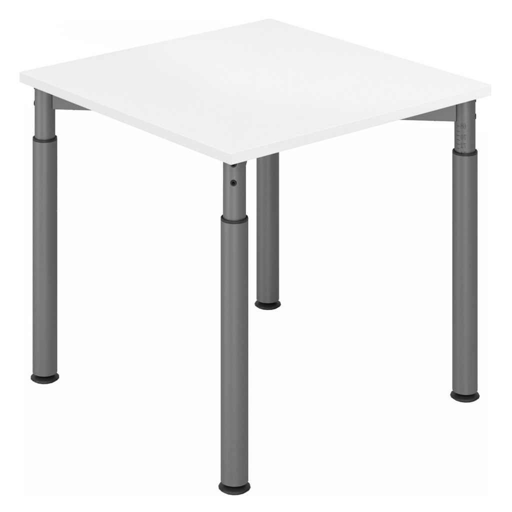 Schreibtisch 80x80cm Weiß/Graphit
