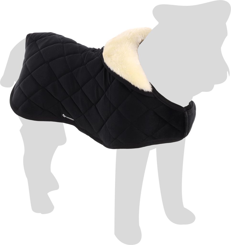Flamingo Hundemantel Winter, 30 cm, schwarz, wasserabweisend, Fleece-Innenfutter