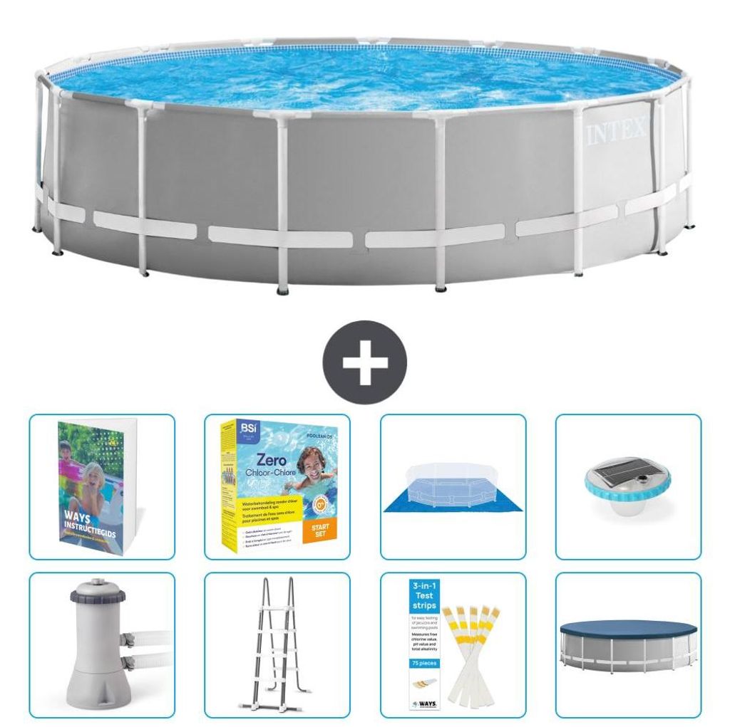 Prism Frame Pool Rund - 457x122 cm - 9-teilig S526