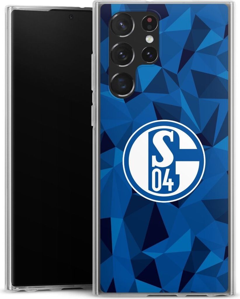 DeinDesign Handyhülle für Samsung Galaxy S22 Ultra Silikon Hülle Case Smartphone Schutzhülle Camouflage FC Schalke 04 Muster