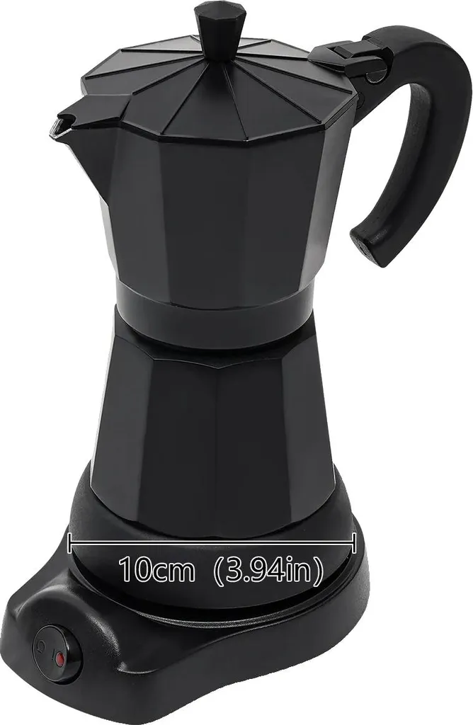 Moka Elettrica 6 Tazze 480W Nera - Caffettiera Elettrica 300ml Design