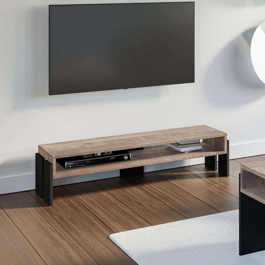 PROROOM FURNITURE TV-Schrank Koloniale Grange-Eiche UMBA 120x35x30 cm - Skandinavischer Stil