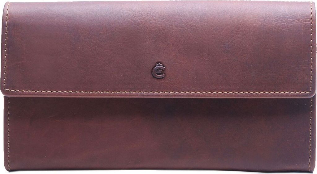 Esquire Leder Geldbörse Dallas Wallet With Flap Brown braun