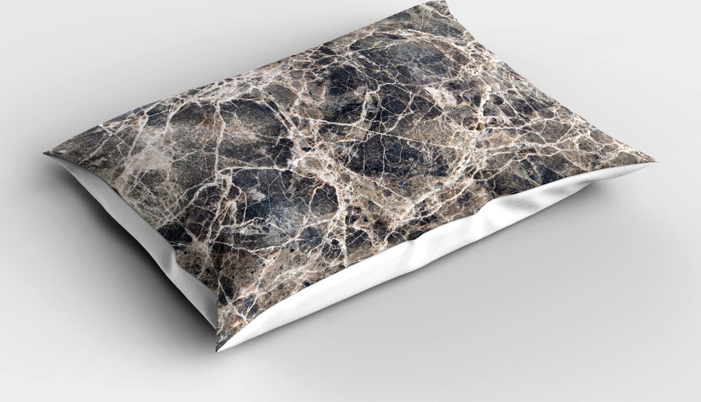 ABAKUHAUS Marmor Kopfkissenbezug, Keramische Art Grunge Kratzer mit Formless Linien und Risse Artwork, 40x80 cm, Tan Beige Dunkel Taupe