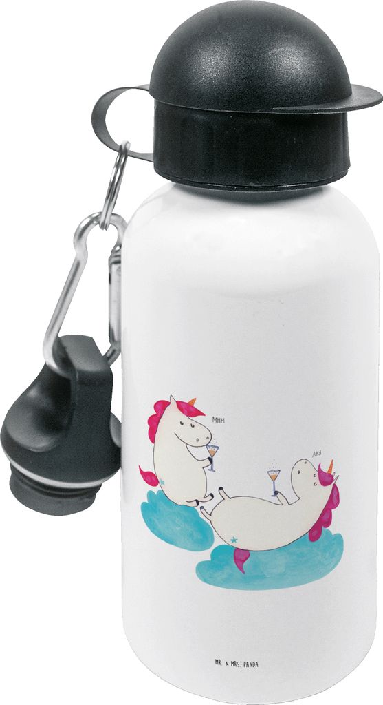 Mr. & Mrs. Panda Trinkflasche Einhorn Sekt - Weiß - Geschenk, Spaß, Freundin, schulflasche, Unicorn, Einhörner, Party, Sportflasche, Kinderflasc...