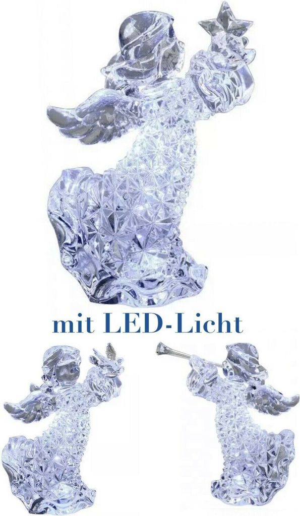 LED Weihnachtsengel Deko Figur aus Acryl-Diamant stehend 1 Produktbild 